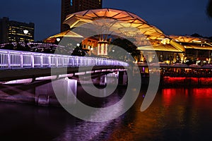 Night scene of Singapore river, Clark query