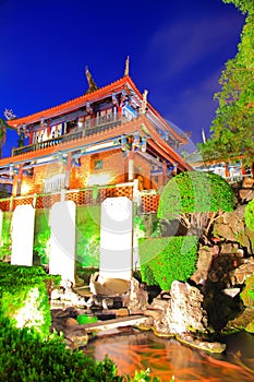 Night Scene of Tainan Chihkan Tower in Taiwan