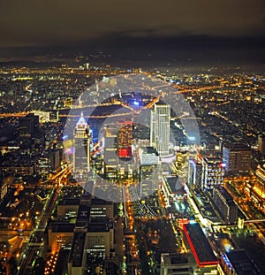 Night scene of Taipei (Tai Bei, Taiwan) photo