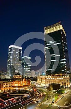 Night scene of Tokyo Station