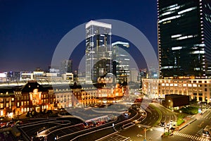 Night scene of Tokyo Station