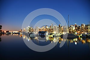 Night scene in Vancouver port 1