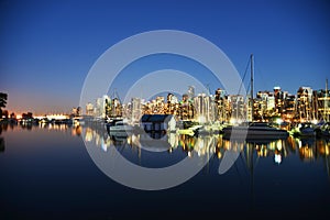 Night scene in Vancouver port 1 photo