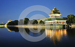 Night scenery of forbidden city in beijing