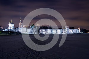 Night scenery of Novodevichiy monastery