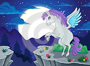 Night scenery with pegasus