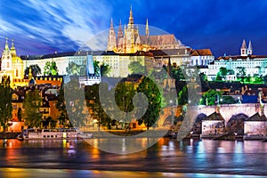 Night scenery of Prague, Czech Republic