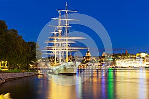 Night scenery of Stockholm, Sweden