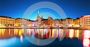 Night scenery of Stockholm, Sweden