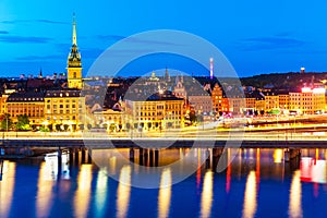 Night scenery of Stockholm, Sweden