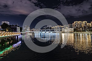 Night scenery of Yitong River in Changchun