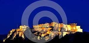 Night scenes of Acropolis and Parthenon