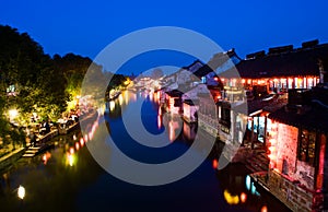 Night scenes of Chinese water village