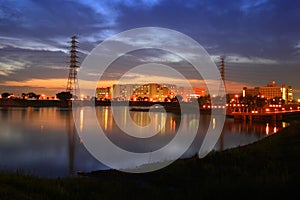 Night scenes of factory photo