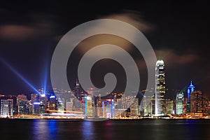 Night scenes of Hong Kong at victoria harbour