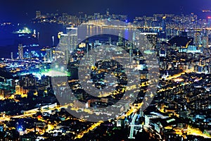 Night scenes of Kowloon & Hong Kong island