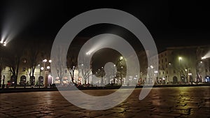 Night scenes - Piazza Sempione in Milan Italy