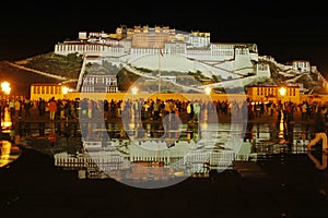 Night scenes of Potala palace photo