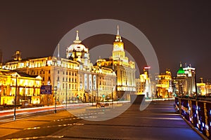 The night scenes of Shanghai bund