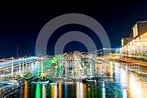 Night scenes of Skiathos town and harbour