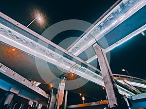 night scenes of urban overpass bridge