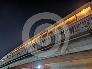 Night scenes of Urban overpasses bridge