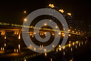 Night scenes of WuQiao bridge