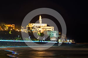 Night Seascape of Old Jaffa from waterfront