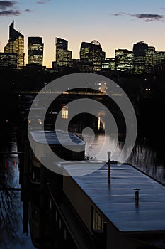 Night Seine in Paris - Pont de Levallois to La Defense