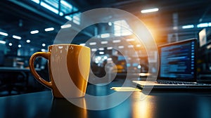 Morning Coffee and Coding in a Modern Tech Office