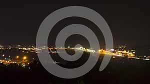 Night shot at the airport, time lapse