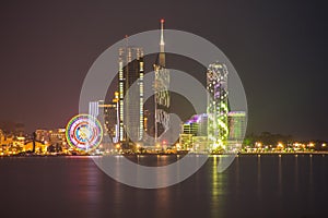 Night shot of Batumi, Georgia