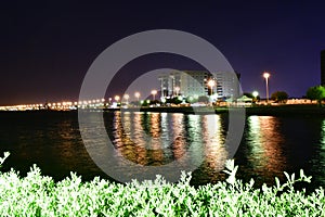 Night shot at the beach in AlKHobar of Saudi Arabia