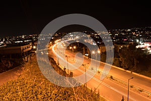 A night shot in the highway of Heraklion