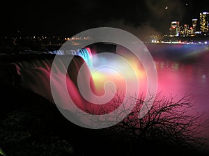 Night shot of Niagara Falls, American side