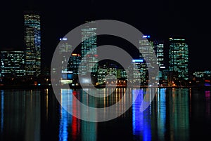 Night shot of Perth city