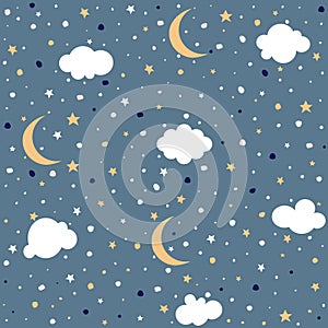 Night sky background stars, clouds