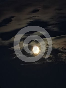 Night, sky, cloudscape, moon