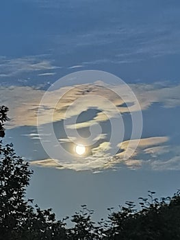 Night, sky, cloudscape, moon