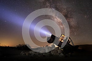 Night Sky Milky Way With Metal Sculptures in Anza Borrego California