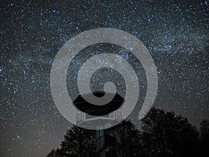 Night sky and milky way stars, Lookout Tower