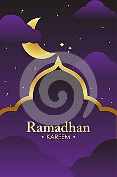 Night sky ramadan vector backgroun