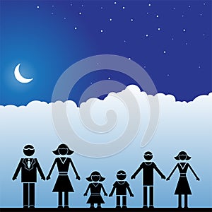 Night Sky Scene - Family