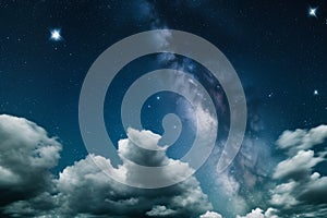 Night sky with stars and clouds
