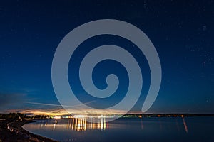 night sky with stars and clouds in long exposure shot