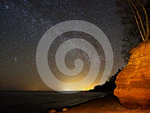 Night sky stars and  milky way observing