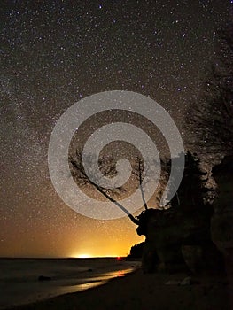 Night sky stars and  milky way observing