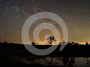 Night sky stars and milky way observing and photo