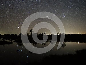 Night sky stars and milky way observing and photo