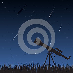Night Sky with Telescope